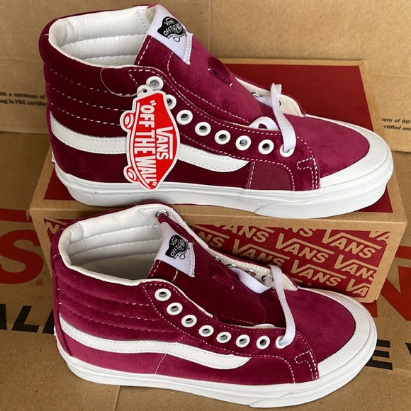 Vans Sk8-Hi Reissue 13 Velvet Beet Red/True White sneakers WMNS - Picture 2 of 16